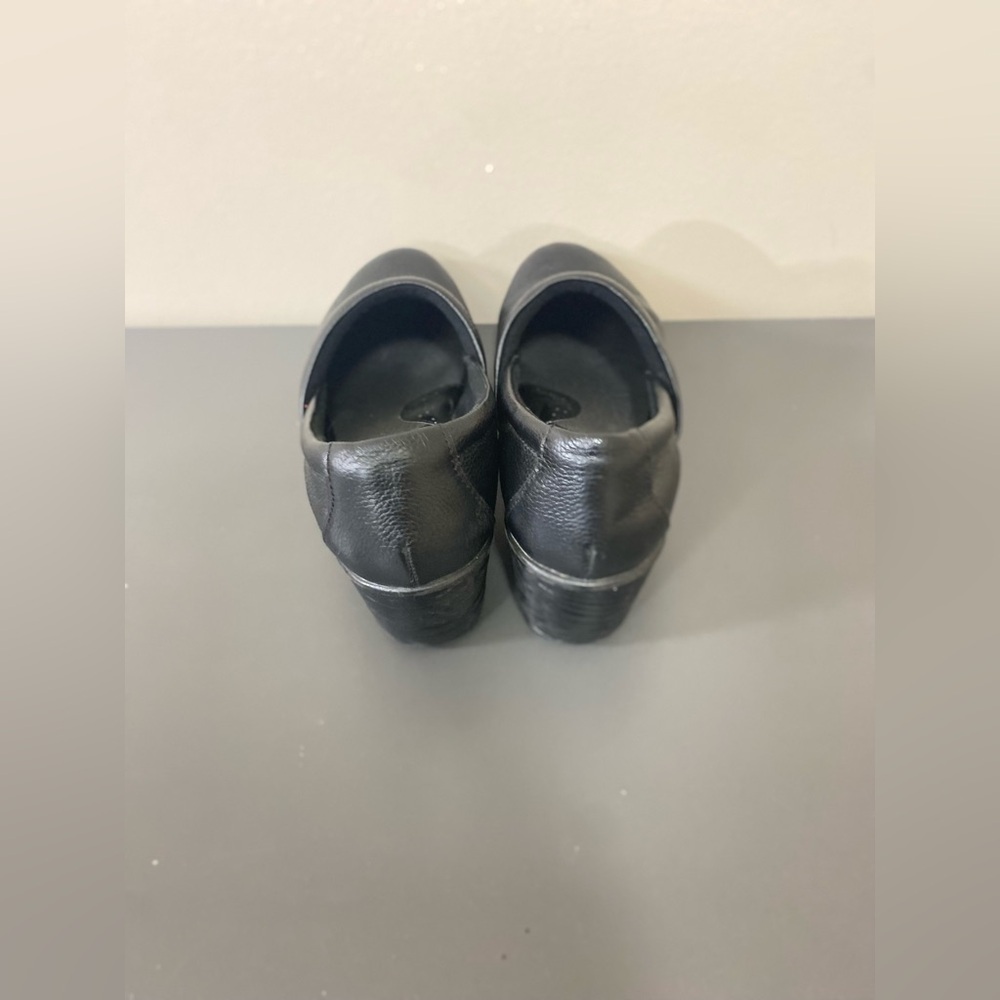 BOC BORN Women’s Size 11M BLACK LEATHER PEBBLED CLOGS MULES SHOES.great Conditio - Picture 2 of 12